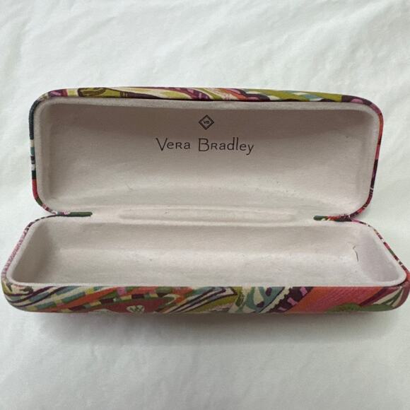 Vera Bradley Paisley Clam, Hard Eyeglass Case Greens Pinks And Blues - Picture 2 of 5